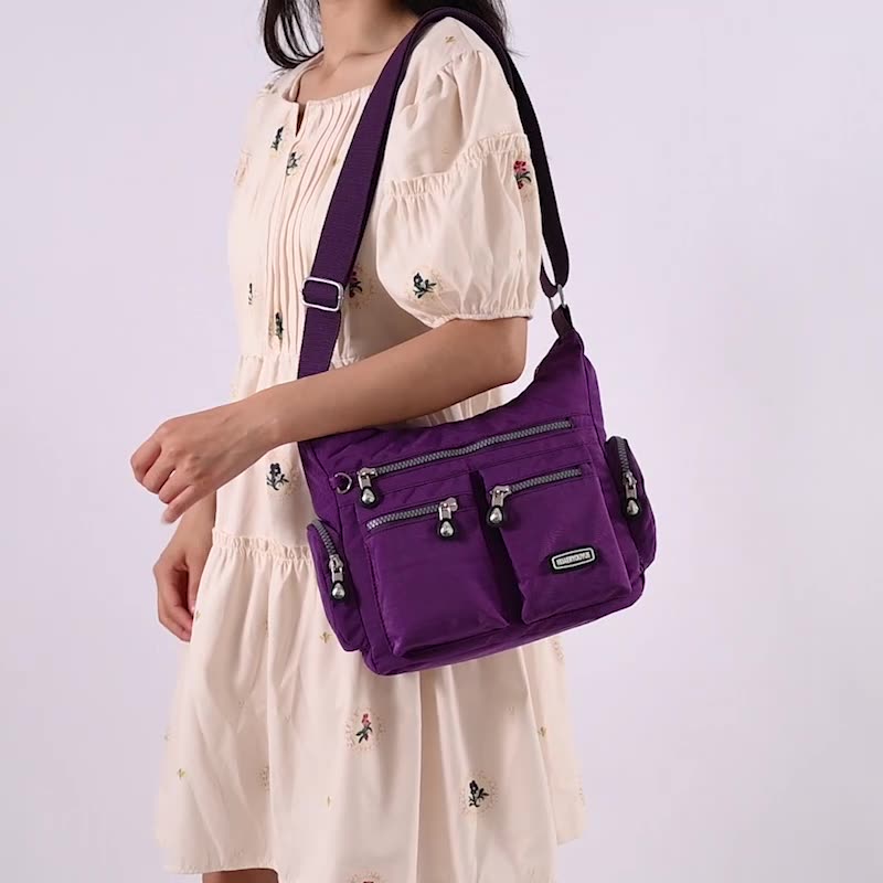 Lightweight Waterproof Crossbody Bag with Organized Pockets