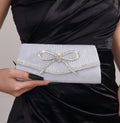 Elegant Clutch Bag with Sparkling Rhinestone Bow