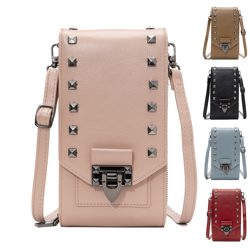 Chic Rivet Detail Crossbody Bag for Casual Outfits